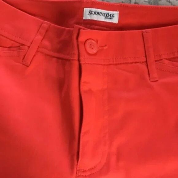 St John’s Bay Coral Red Women’s Capris size12 NWOT - Picture 3 of 5